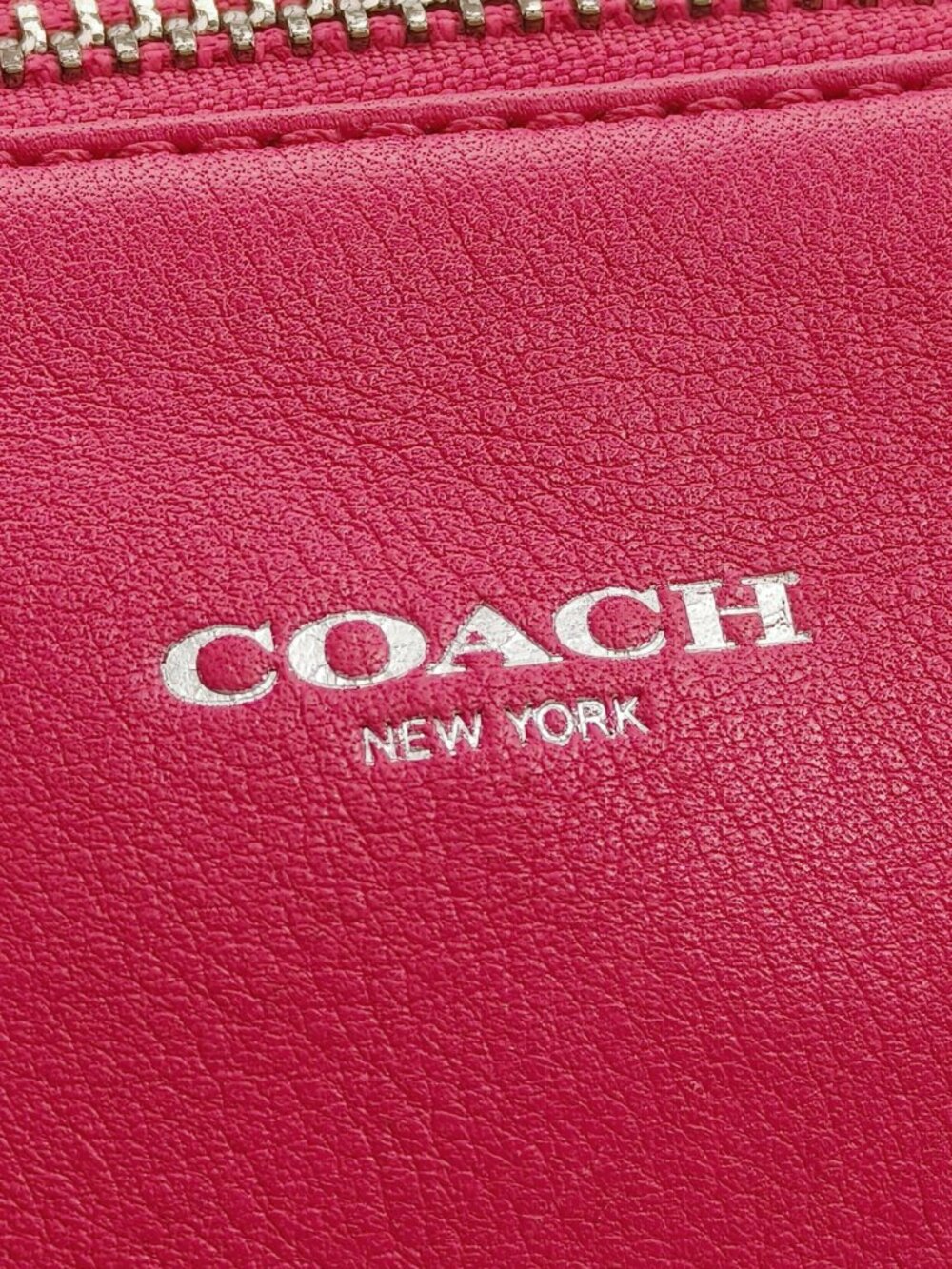 Coach Pink Leather Satchel Crossbody Bag Tassel Zip Top Silver Hardware - Picture 13 of 13